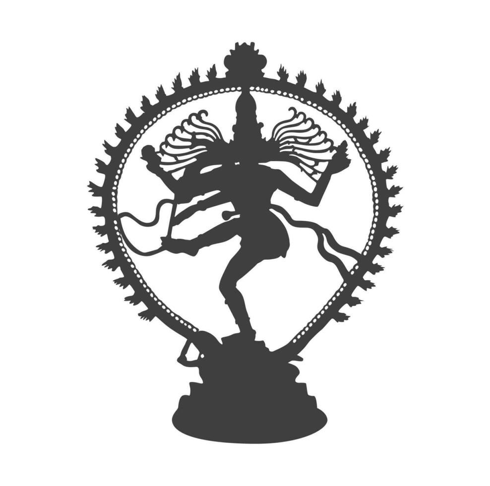 señor nataraj estatua vector. bailando nataraj shiva icono. vector