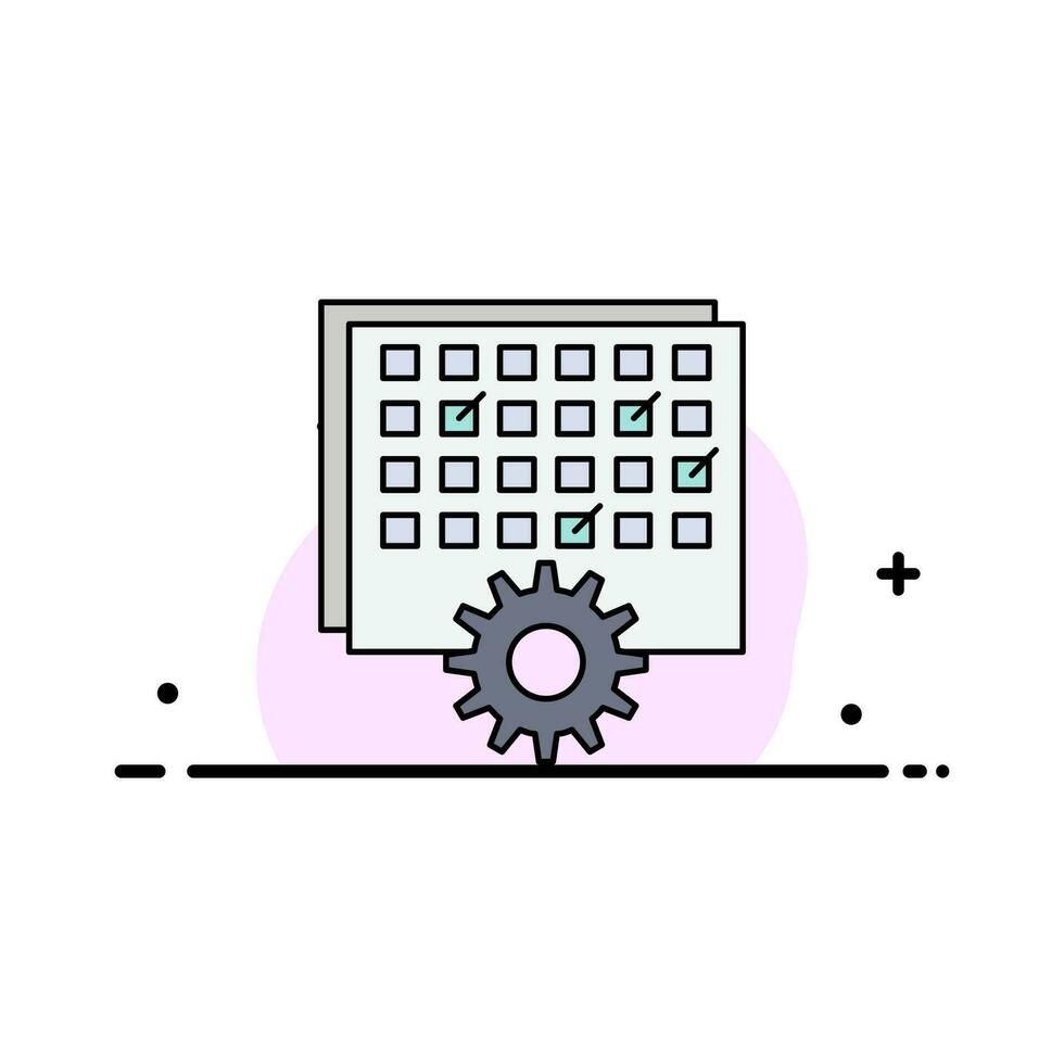 Event management processing schedule timing Flat Color Icon Vector