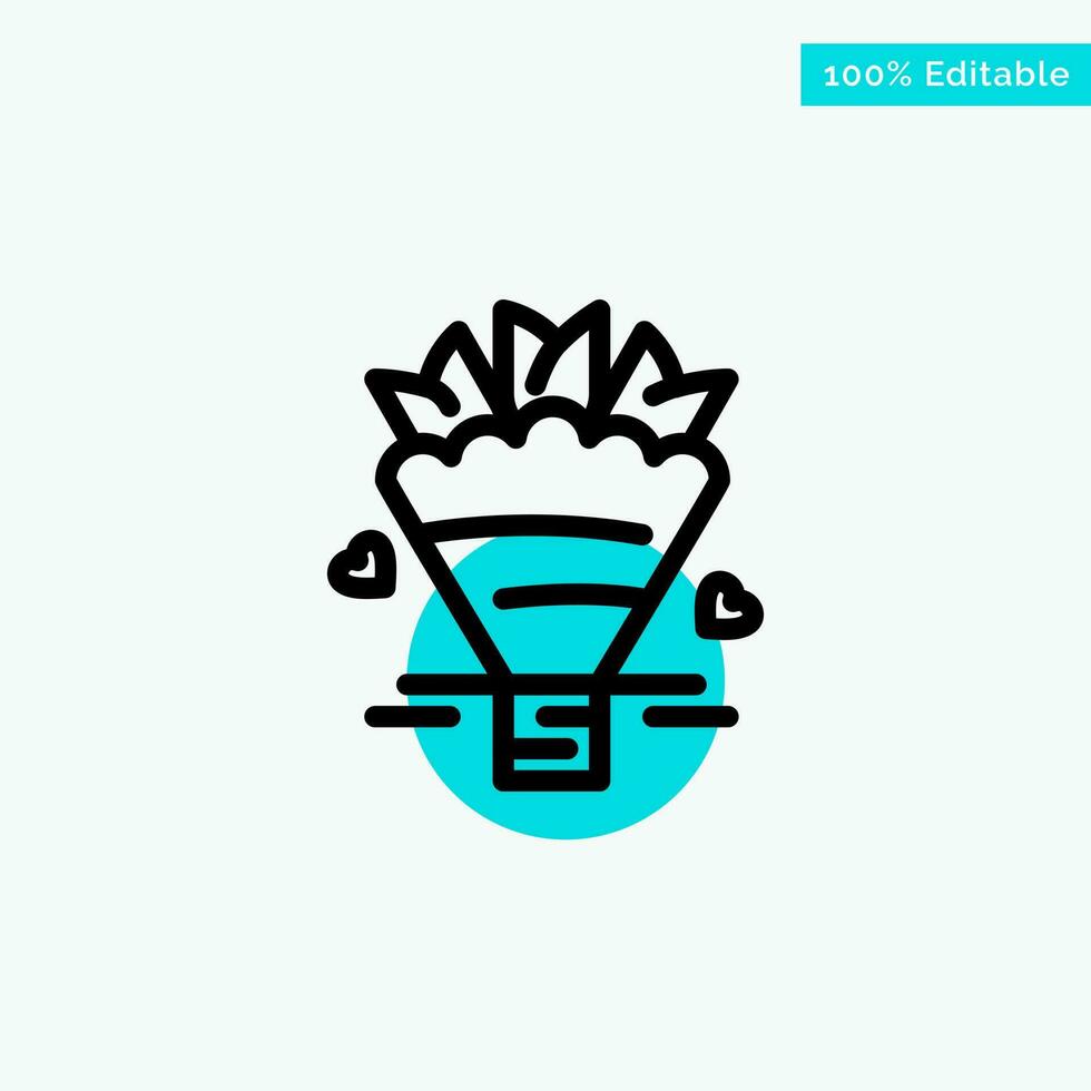 Beauty Bouquet Flowers Wedding turquoise highlight circle point Vector icon