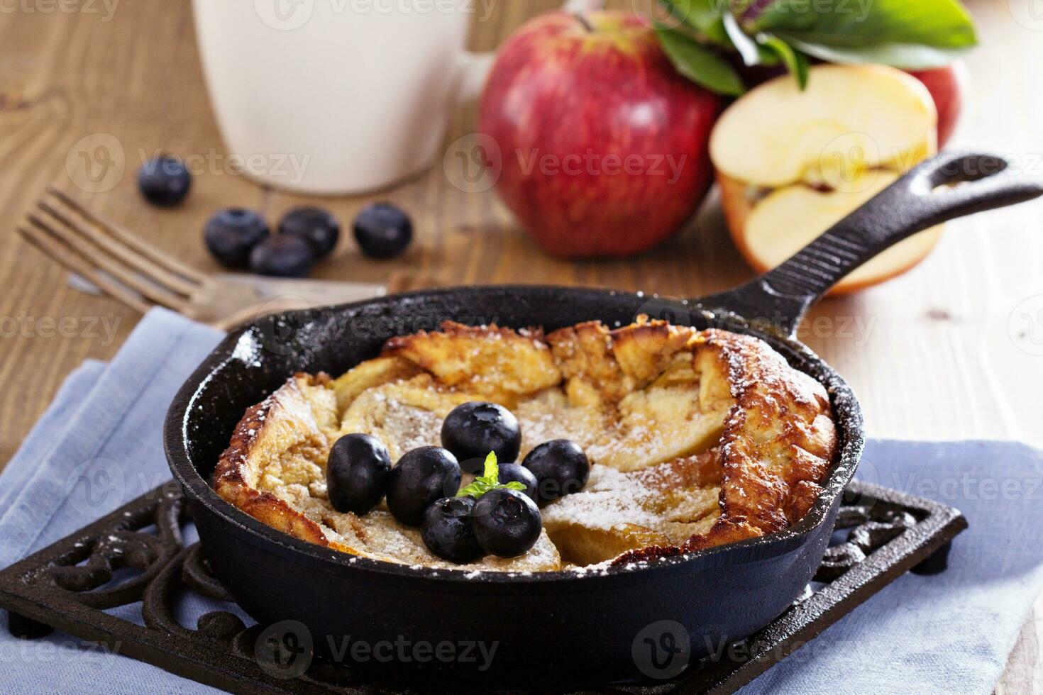 Baking with apple, sugar and cinnamon photo