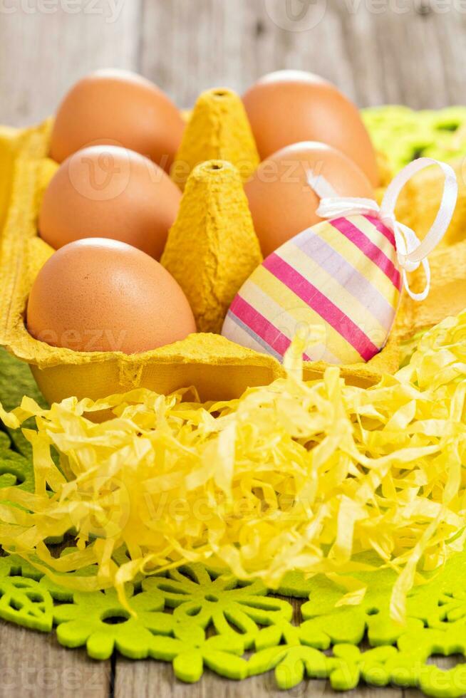 Easter eggs with one decorative photo