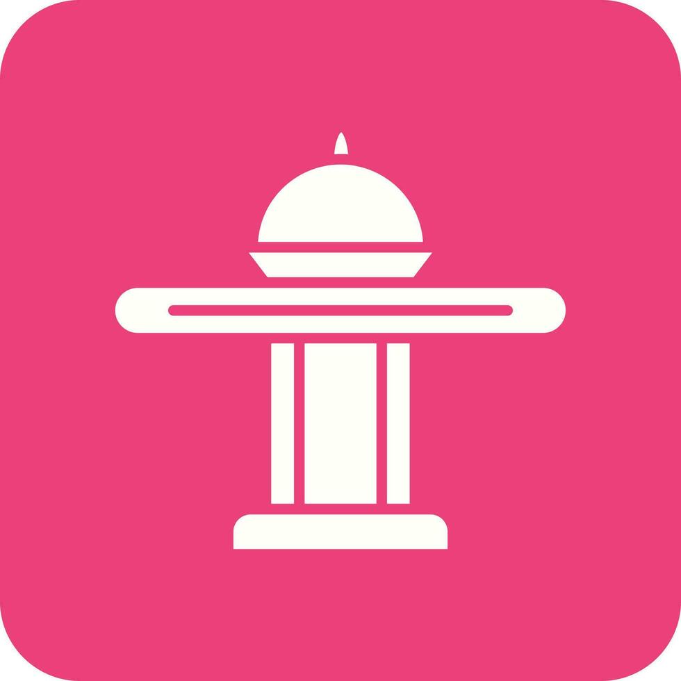 Dinner Table Glyph Round Corner Background Icon vector