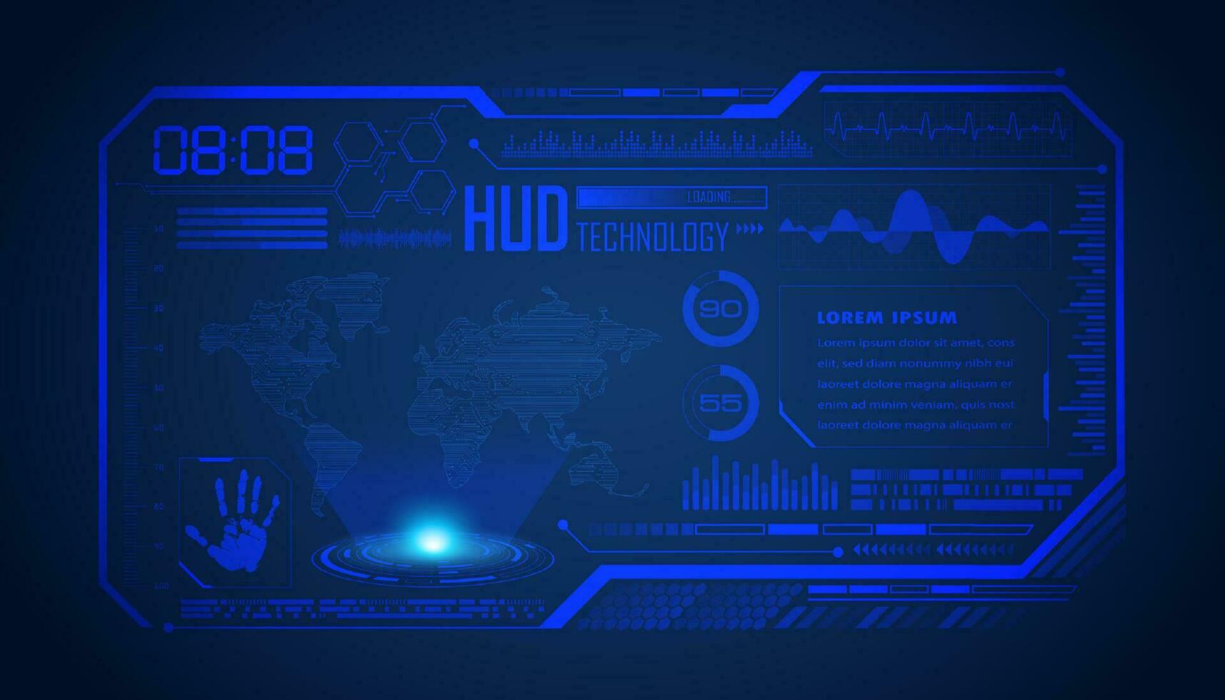 Modern HUD Technology Screen Background vector