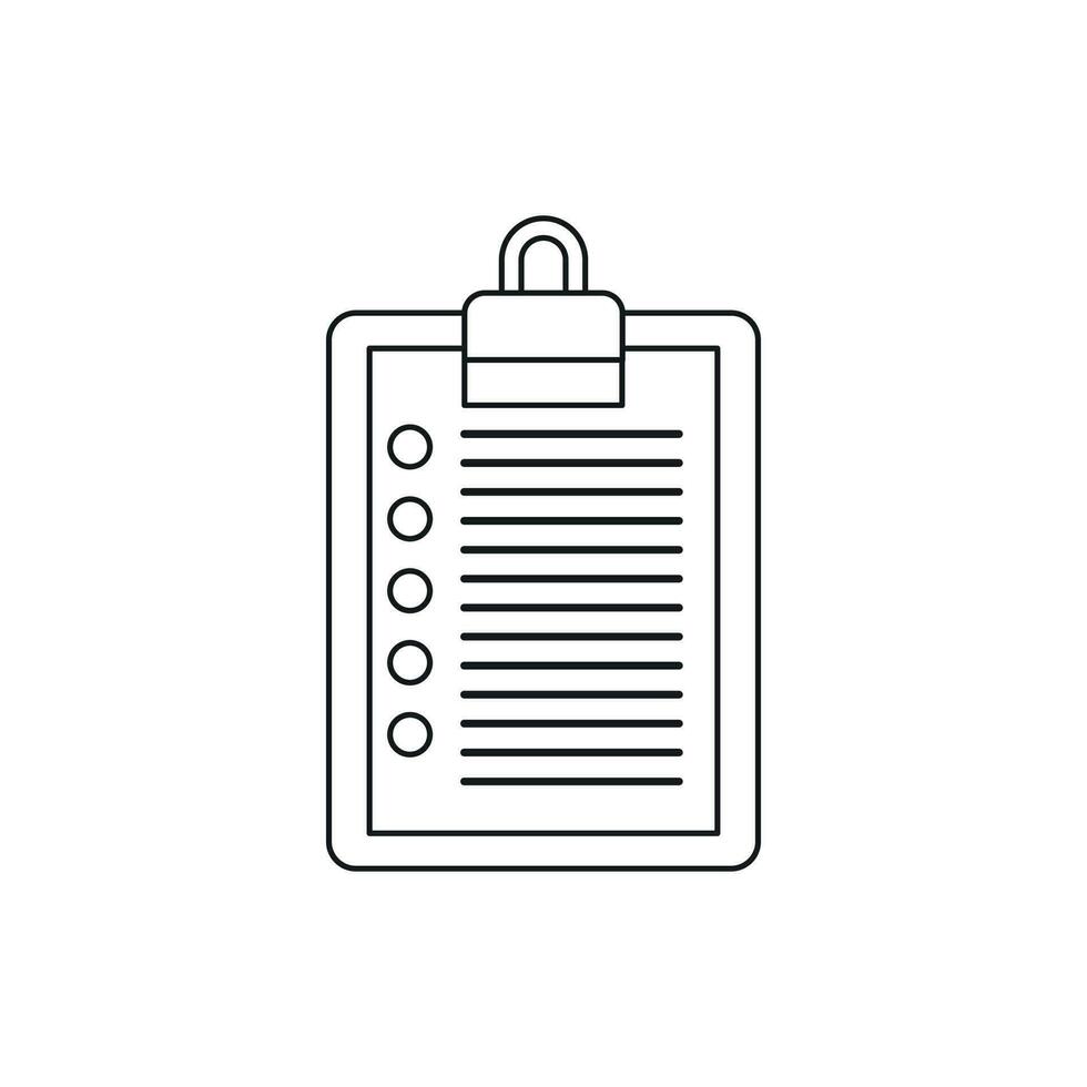 To do list icon, outline style vector