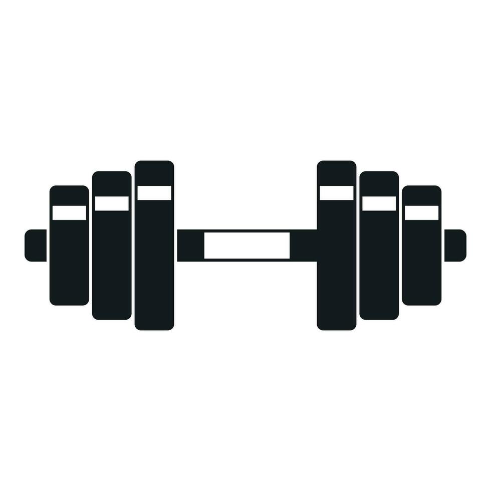 Barbell icon, simple style vector