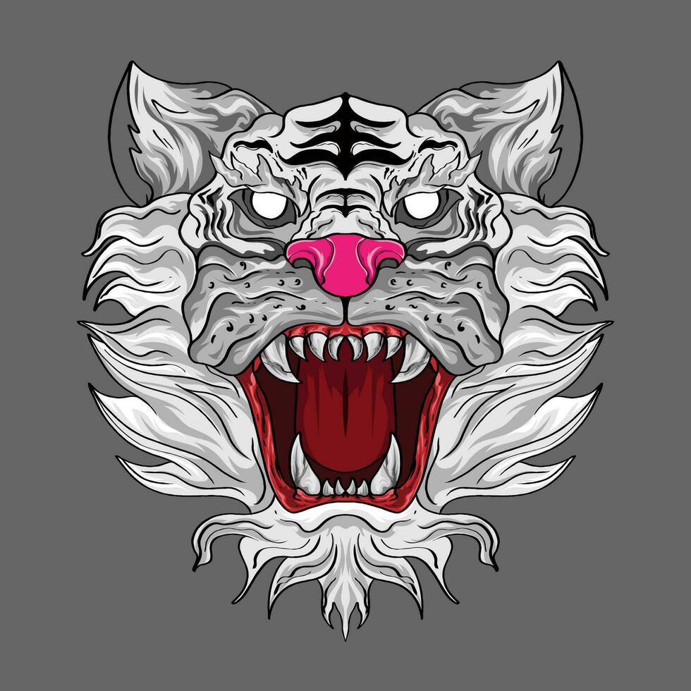 Tiger Beast Head with Stay Wild object collection with leopard,tiger. illustration for icon,logo,sticker,printable vector