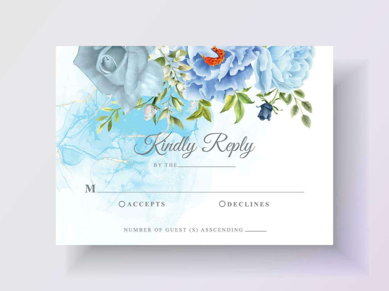 hermosa plantilla de invitación de boda floral vector