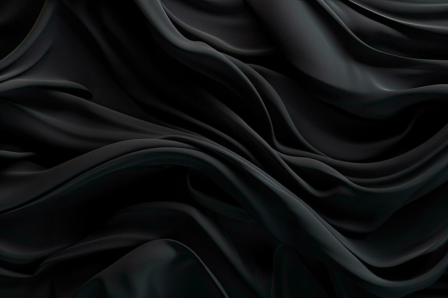 Abstract black silk background. 3d render, 3d illustration. Abstract background black fabric, AI Generated photo