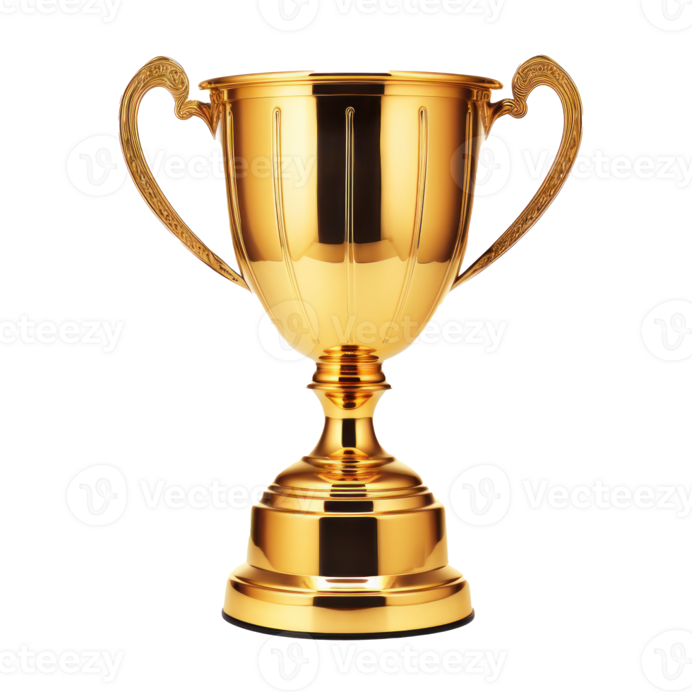 Champion award gold cup isolated png