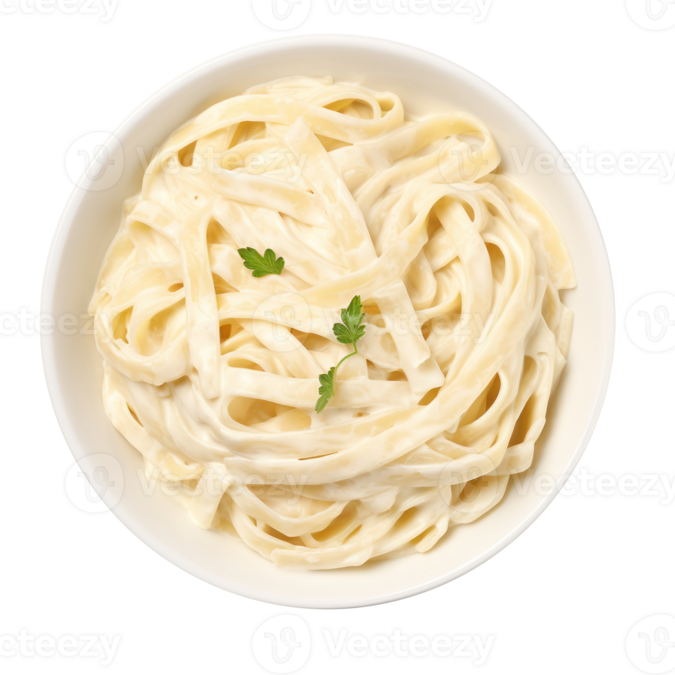 Bowl of fettucini alfredo isolated png