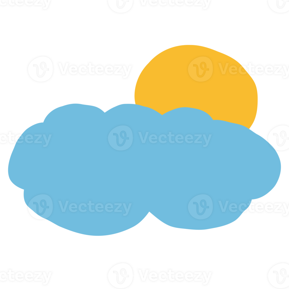 Icon Blue cloud with sun png
