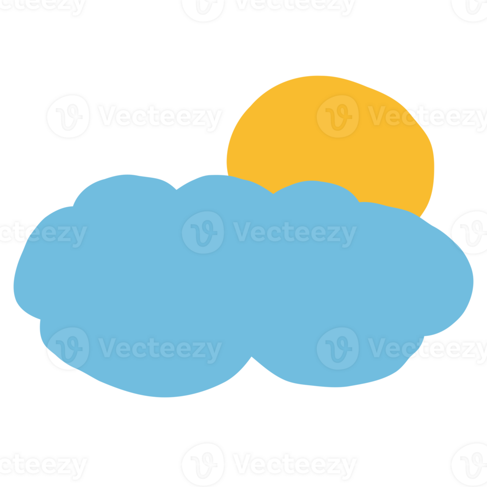 ícone azul nuvem com Sol png