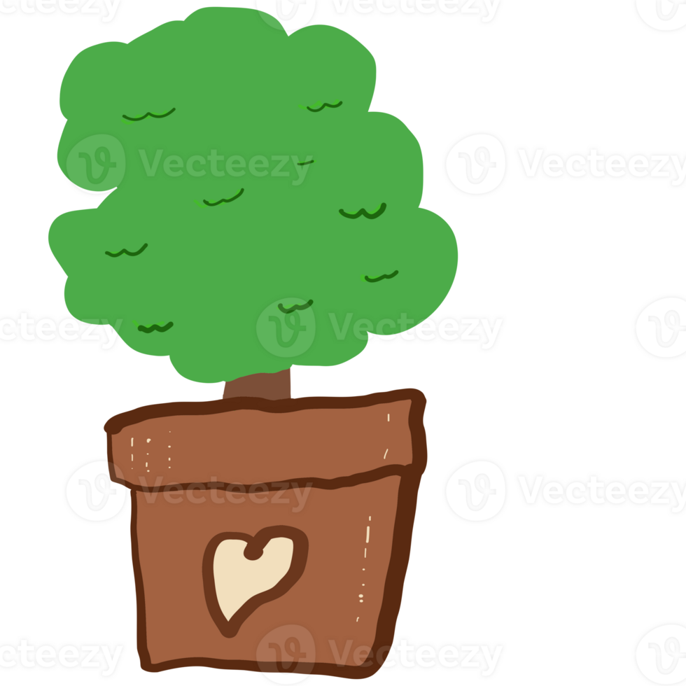 pot tree with green leaves png