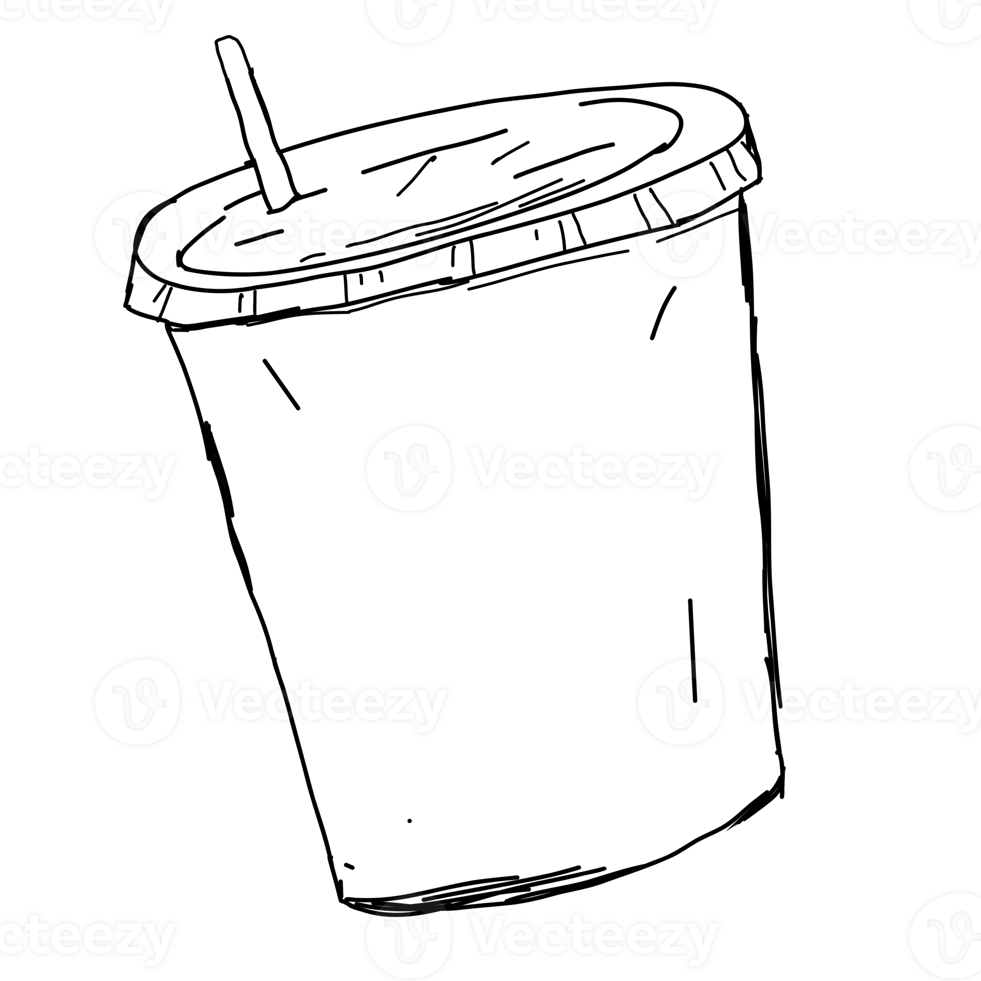 illustration doodle of a plastic tumbler 27729399 PNG