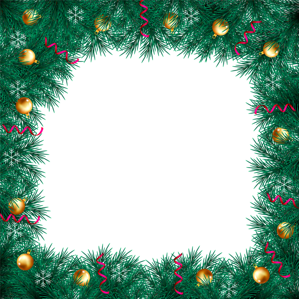 Natal fronteira decoração com pinho galhos Natal bola presente Saldo e snowflex png