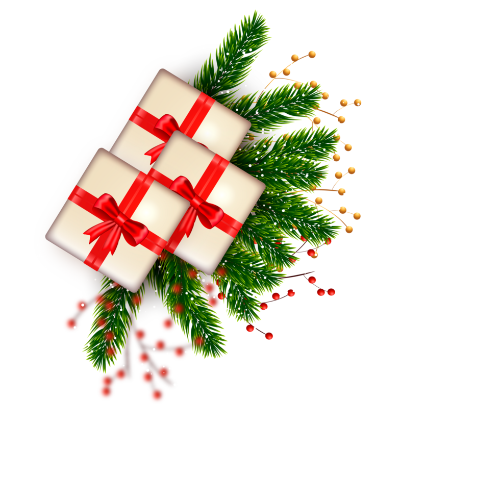christmas corner  decoration with christmas ball,pine branch and snow flex png