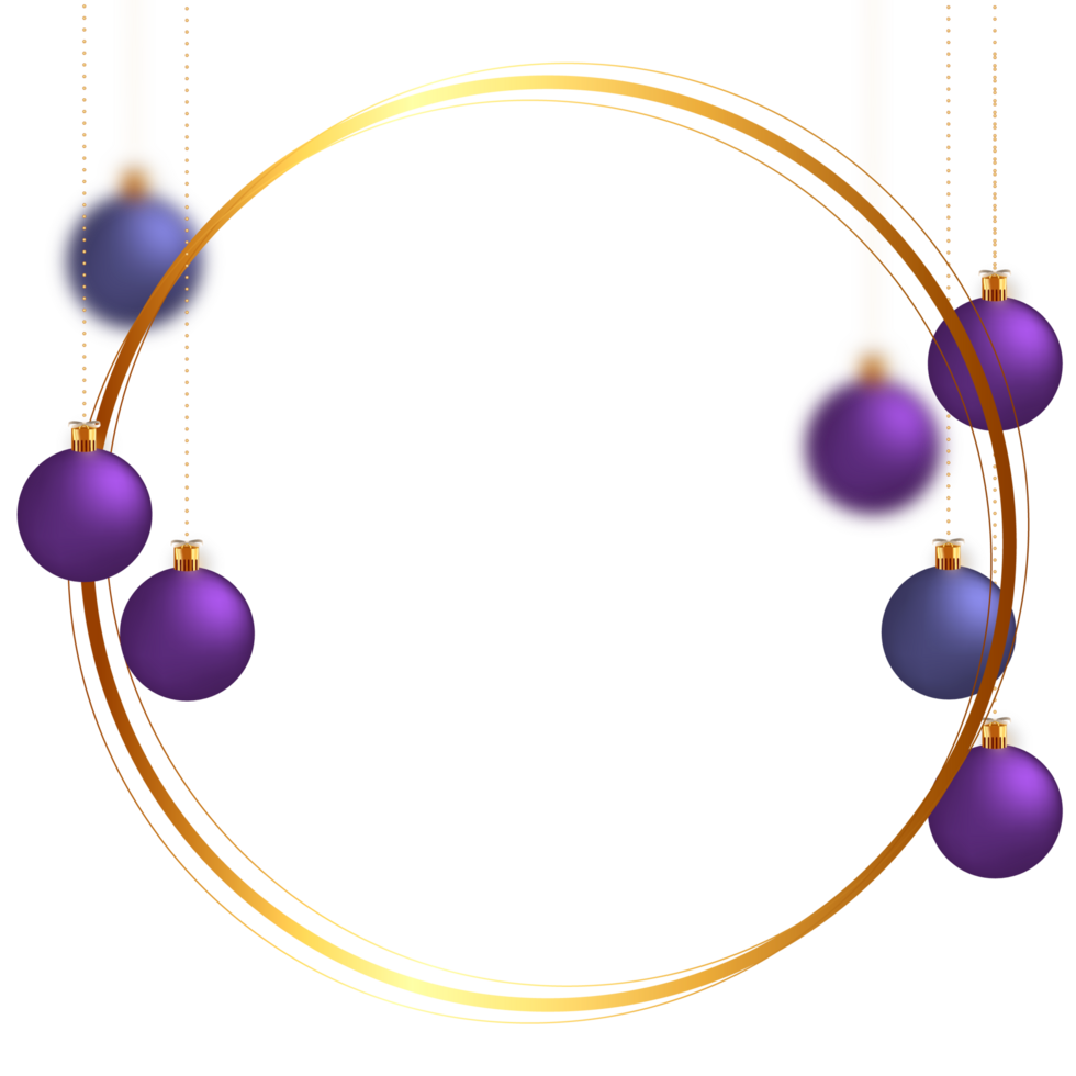 christmas frame decoration with christmas ball,pine branch and snow flex png