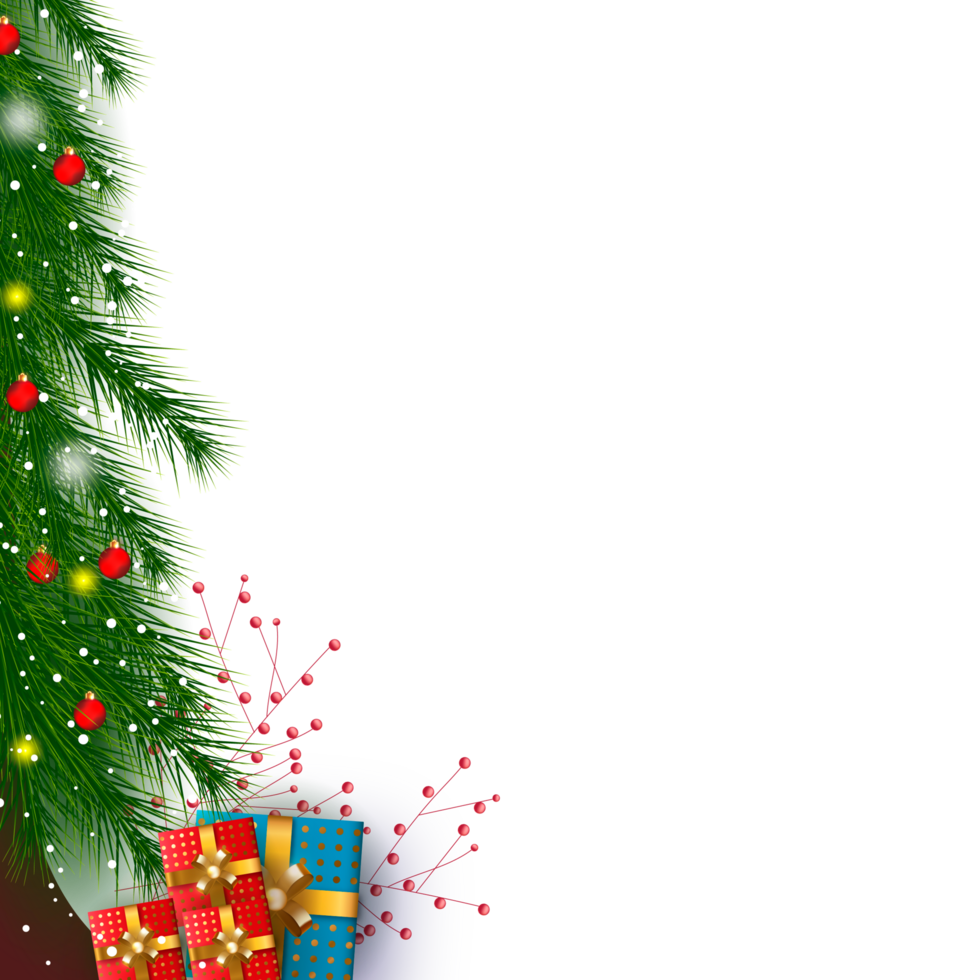 Natal árvore decoração com pintura ramo e Natal bola png