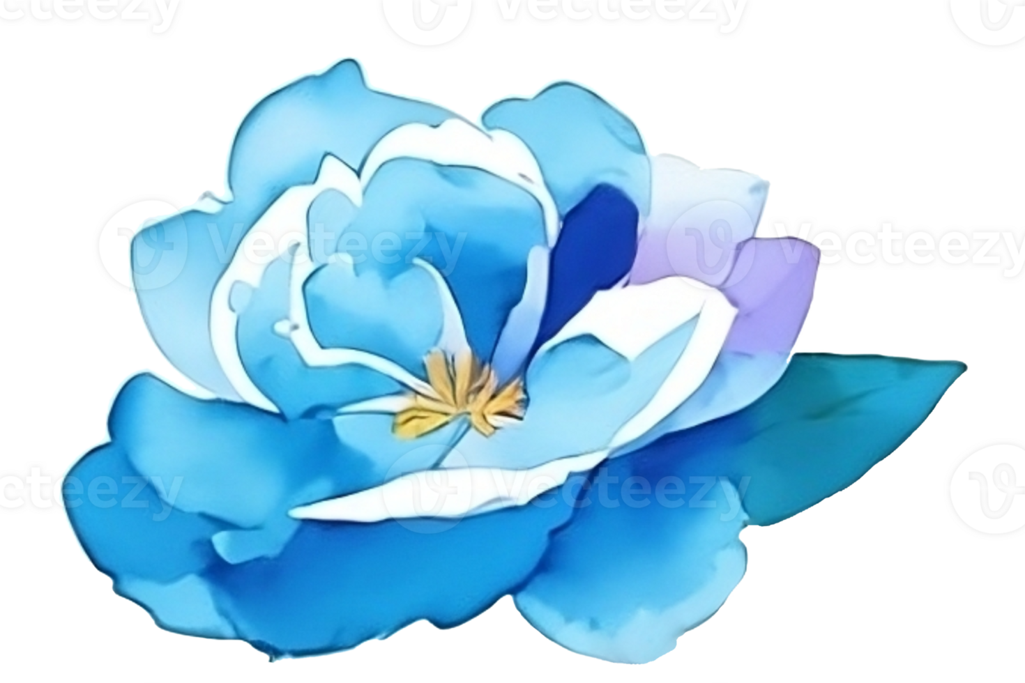 Watercolor flower head clip art AI Generative 27729627 PNG