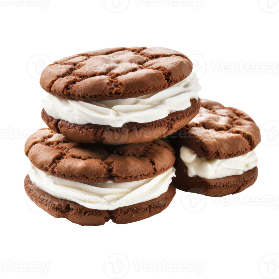 Chocolate sandwich cookie with milk cream isolated 27729710 PNG
