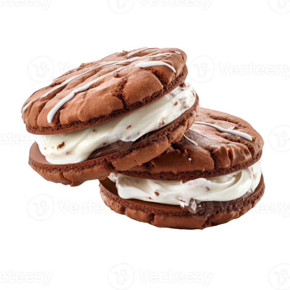 Chocolate sandwich cookie with milk cream isolated 27729711 PNG