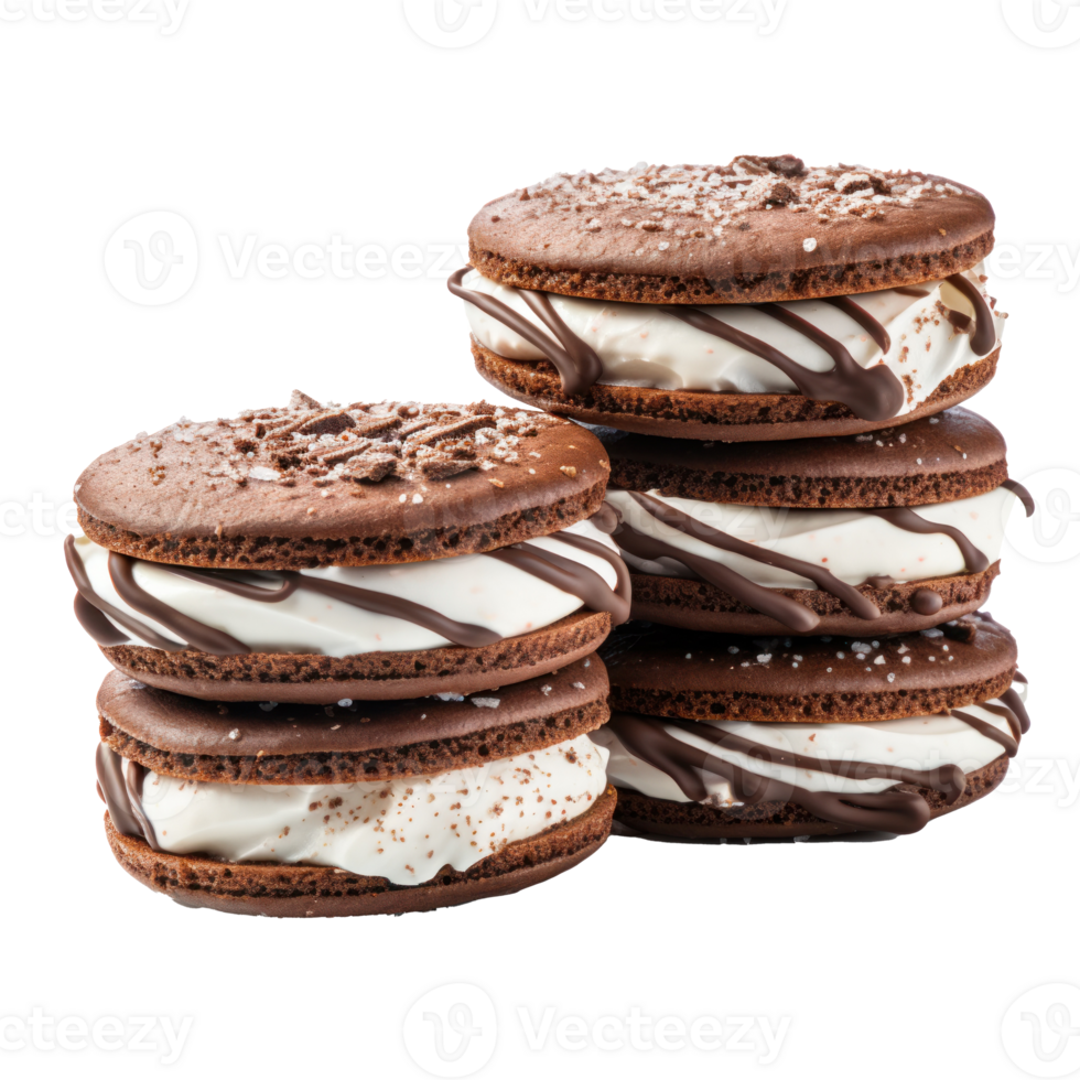 Chocolate sandwich cookie with milk cream isolated 27729714 PNG