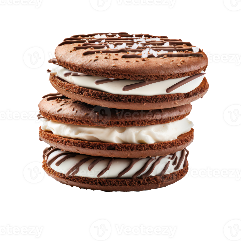 Chocolate sandwich cookie with milk cream isolated 27729718 PNG