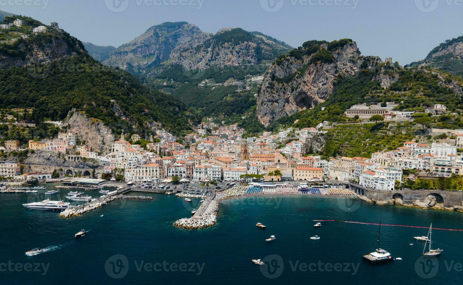 Views from Amalfi on the Amalfi Coast, Italy by Drone photo