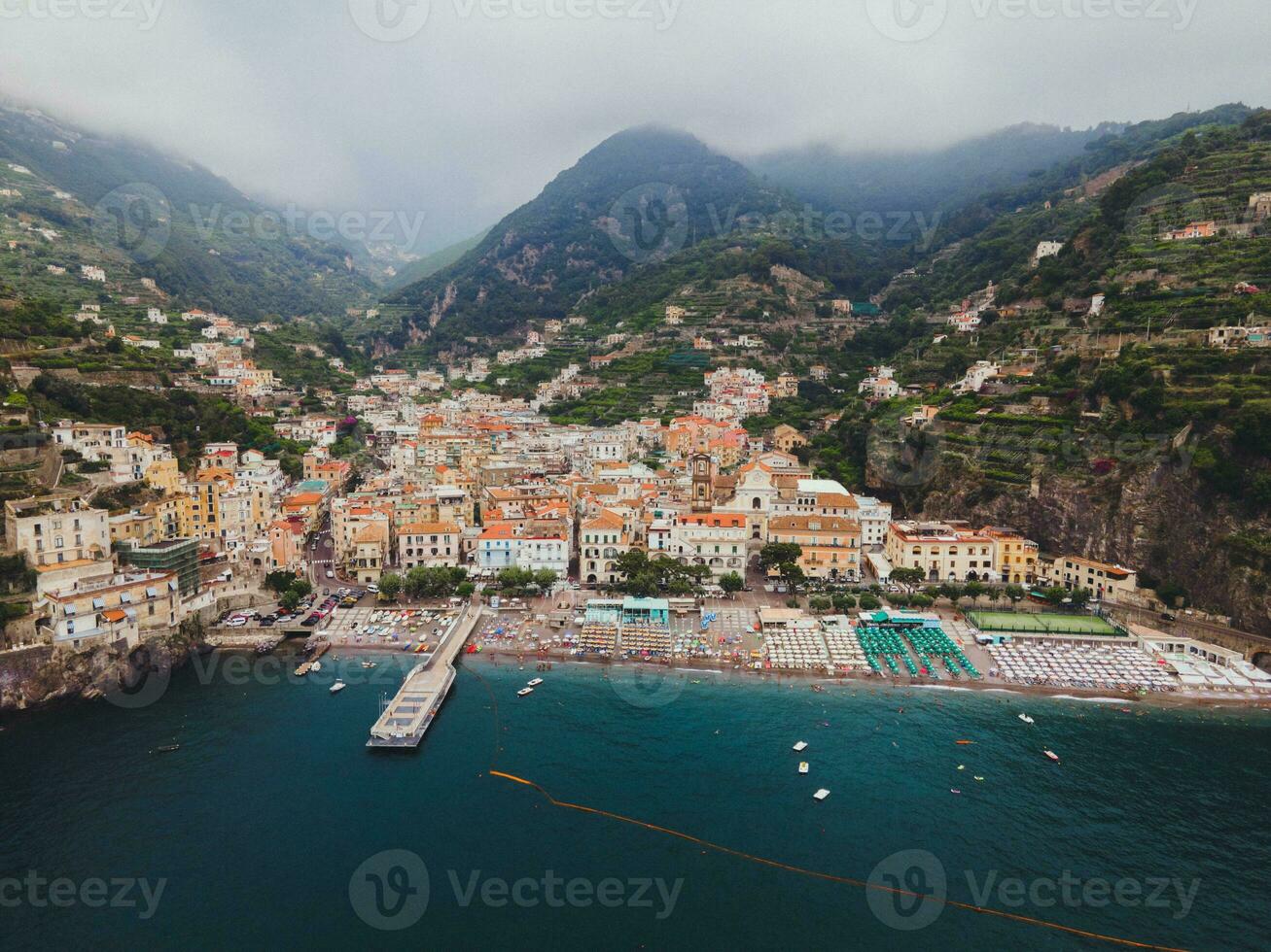 Views of Minori on the Amalfi Coast, Italy by Drone photo