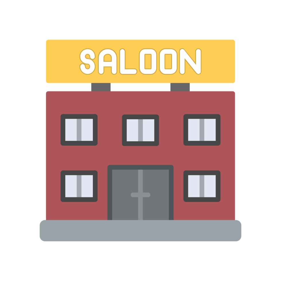 Saloon center building icon, Generative Ai png