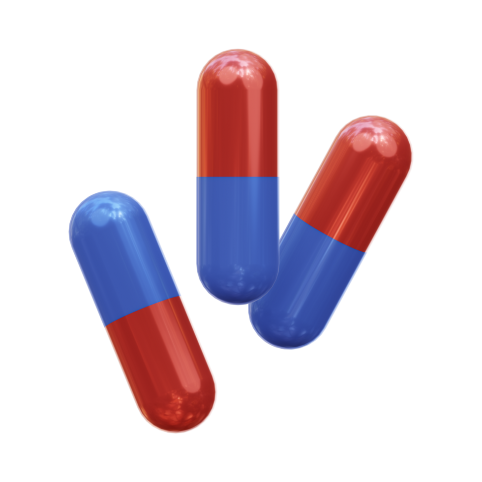 Collection of Red Blue Pills falling, Generative Ai png