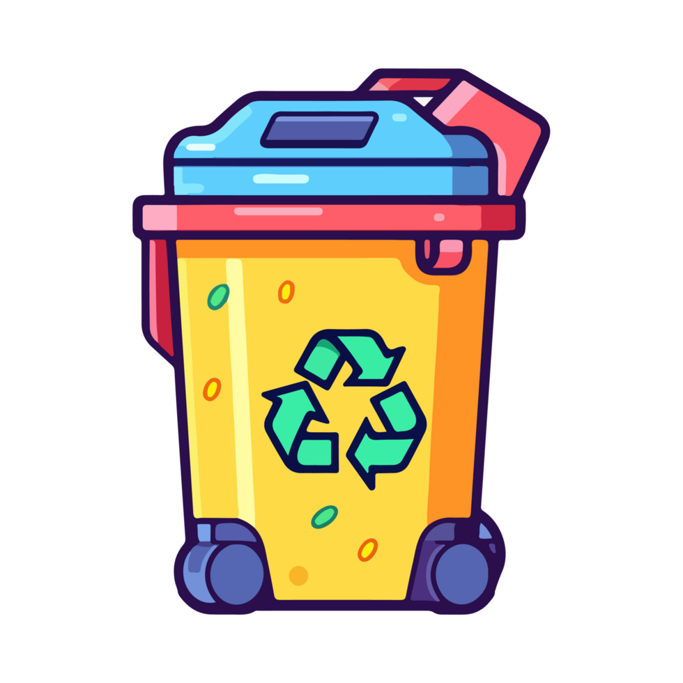 Recycling Rubbish Bins Generative Ai png