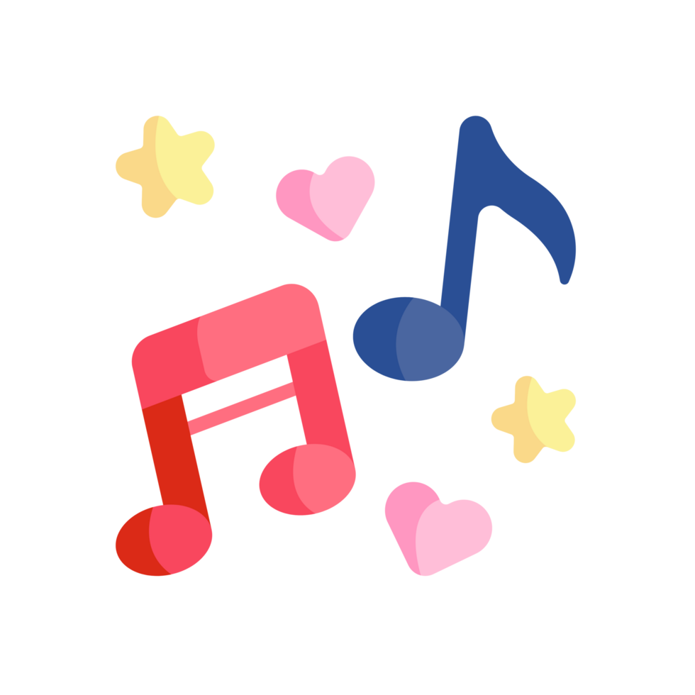 colorida e fofa musical notas generativo ai png