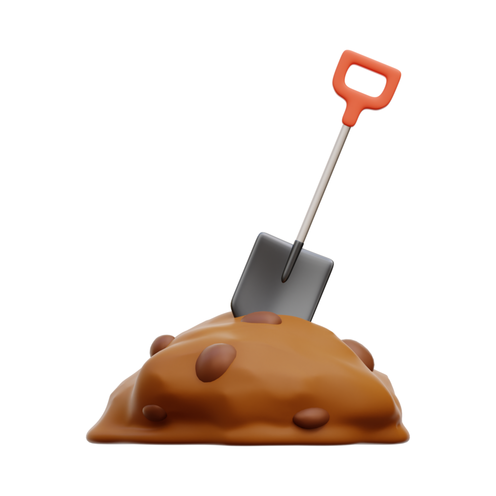 Isometric repair construction concrete and shovel Generative Ai png