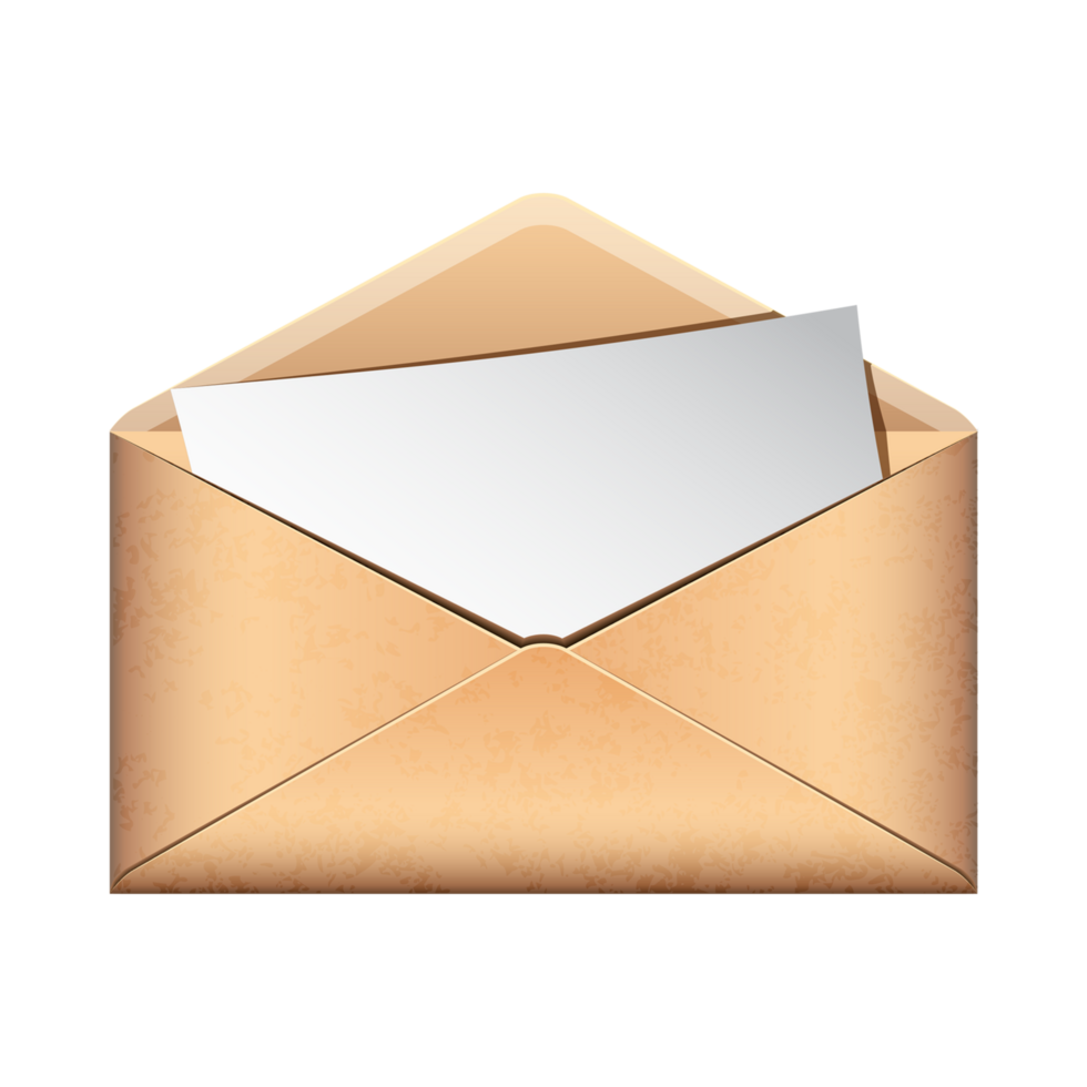 Open old envelope and protruding letter Generative Ai png