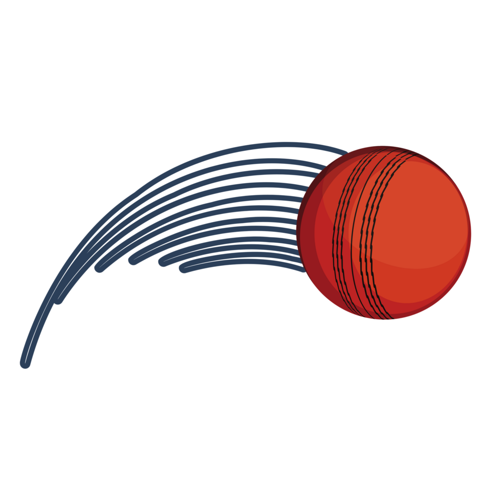 fast cricket ball flies with great speed Generative Ai png