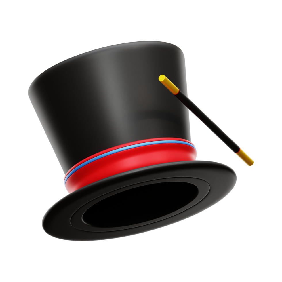 Black top hat Generative Ai png