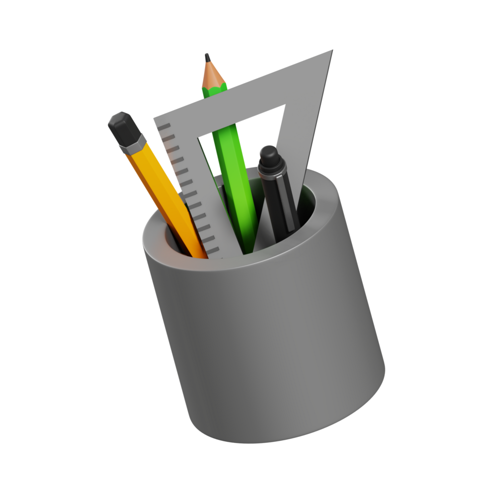 Pencil Brush Pot Generative Ai png