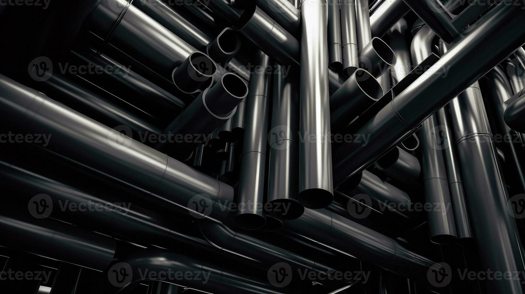 Interlacing of engineering pipes. Generative AI photo