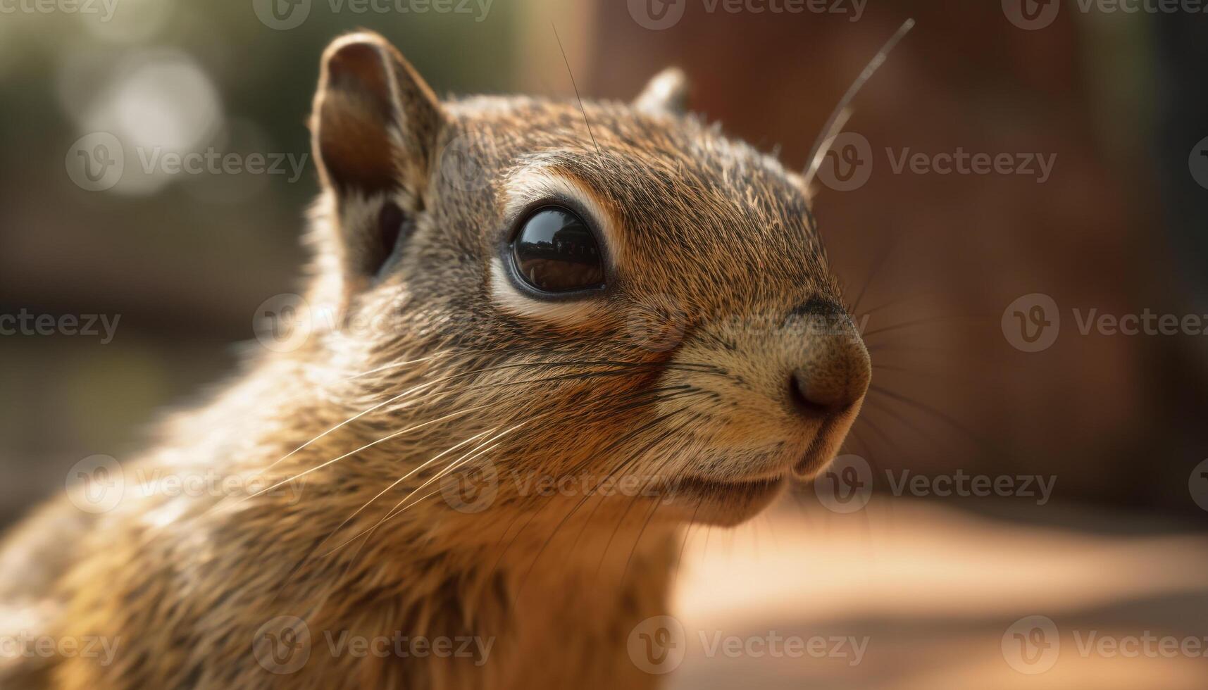 Cute fluffy rabbit sitting in the grass, looking at camera generated by AI photo