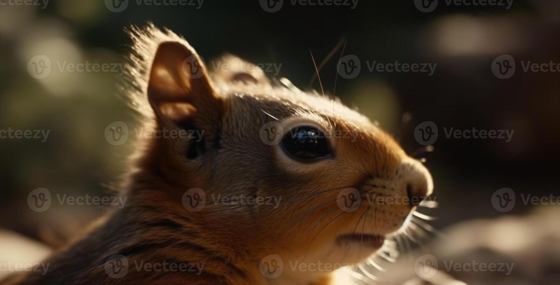 Cute fluffy rabbit sitting in grass, looking at camera outdoors generated by AI photo