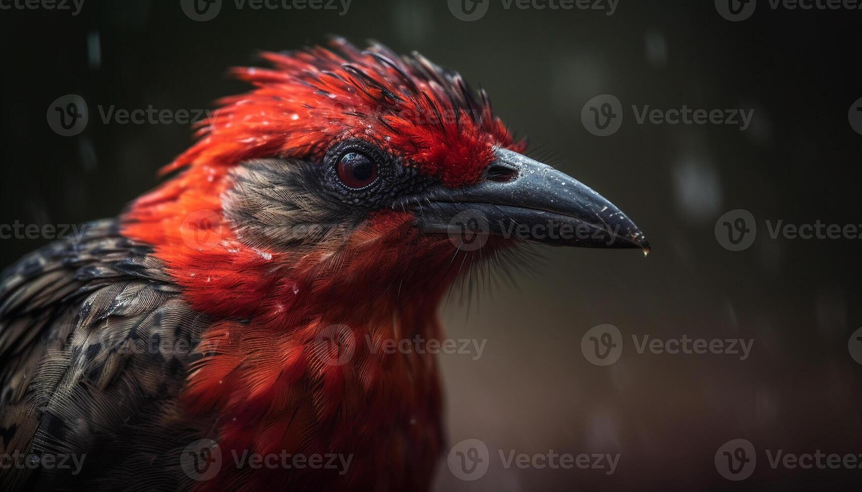 A vibrant, close up portrait of a colorful bird in the wild generated by AI photo