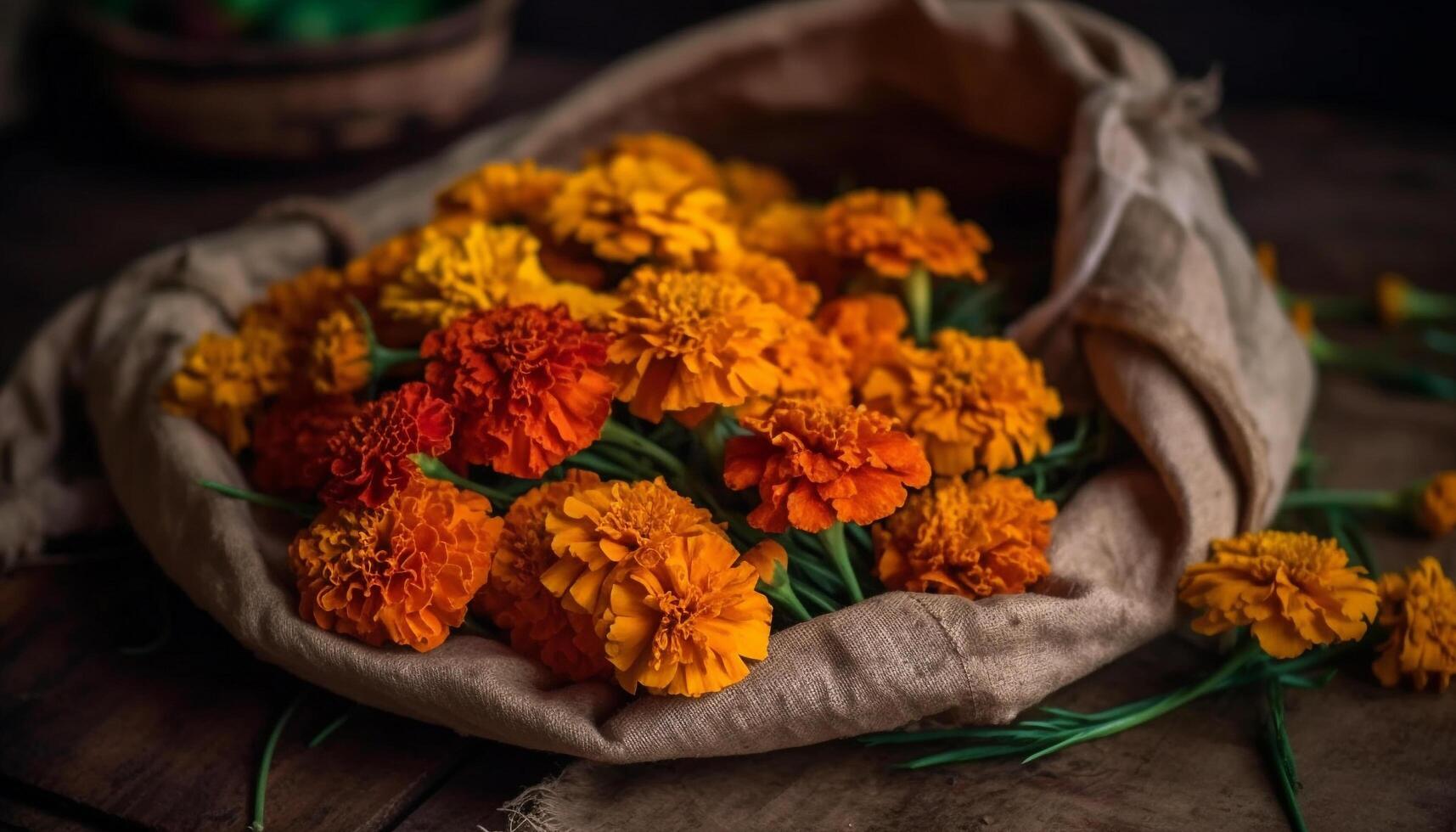 Yellow flowers bring freshness and beauty to the autumn season generated by AI photo
