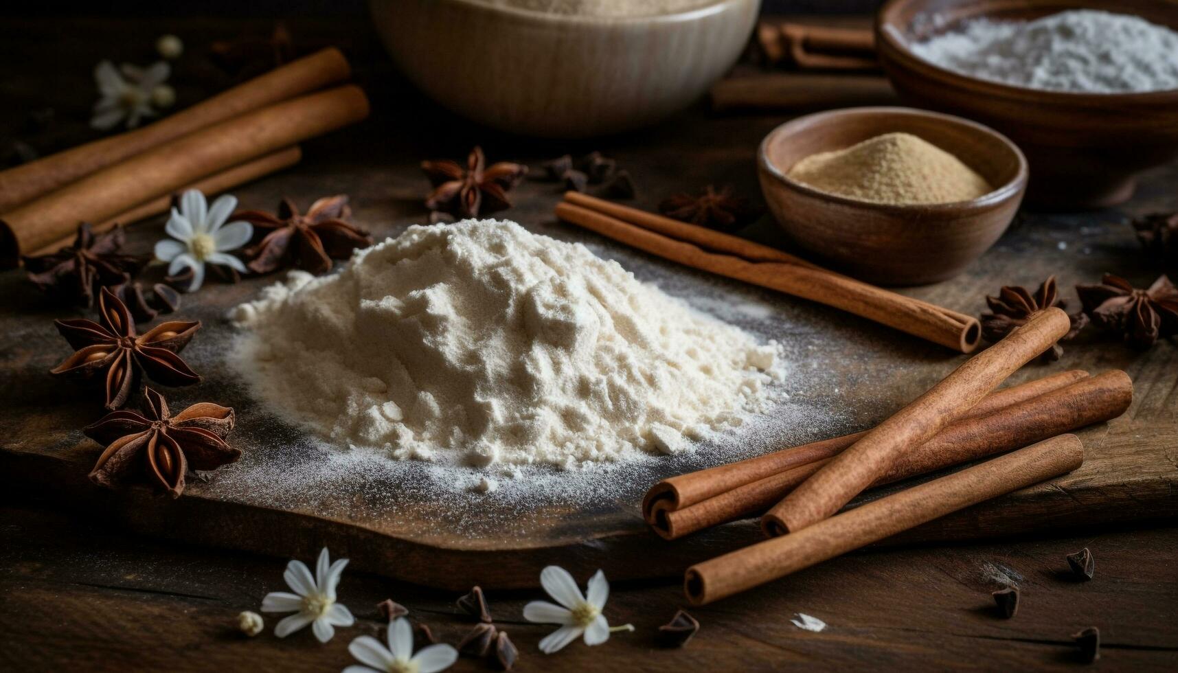 rústico hecho en casa postre anís sazonado chocolate Galleta en de madera mesa generado por ai foto