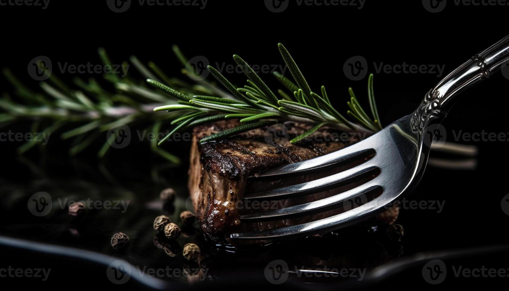 Grilled meat on wood plate, cooked to perfection, mouthwatering gourmet generated by AI photo