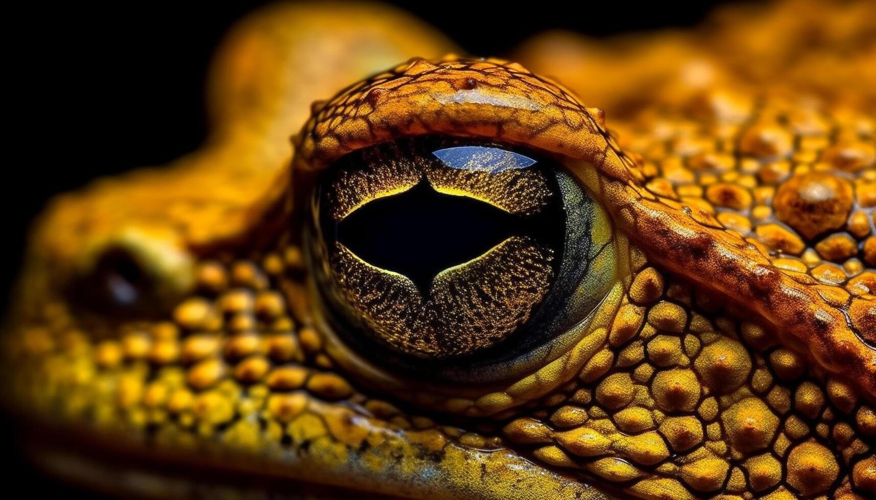 A close up of a reptile eye, a lizard in nature generated by AI photo