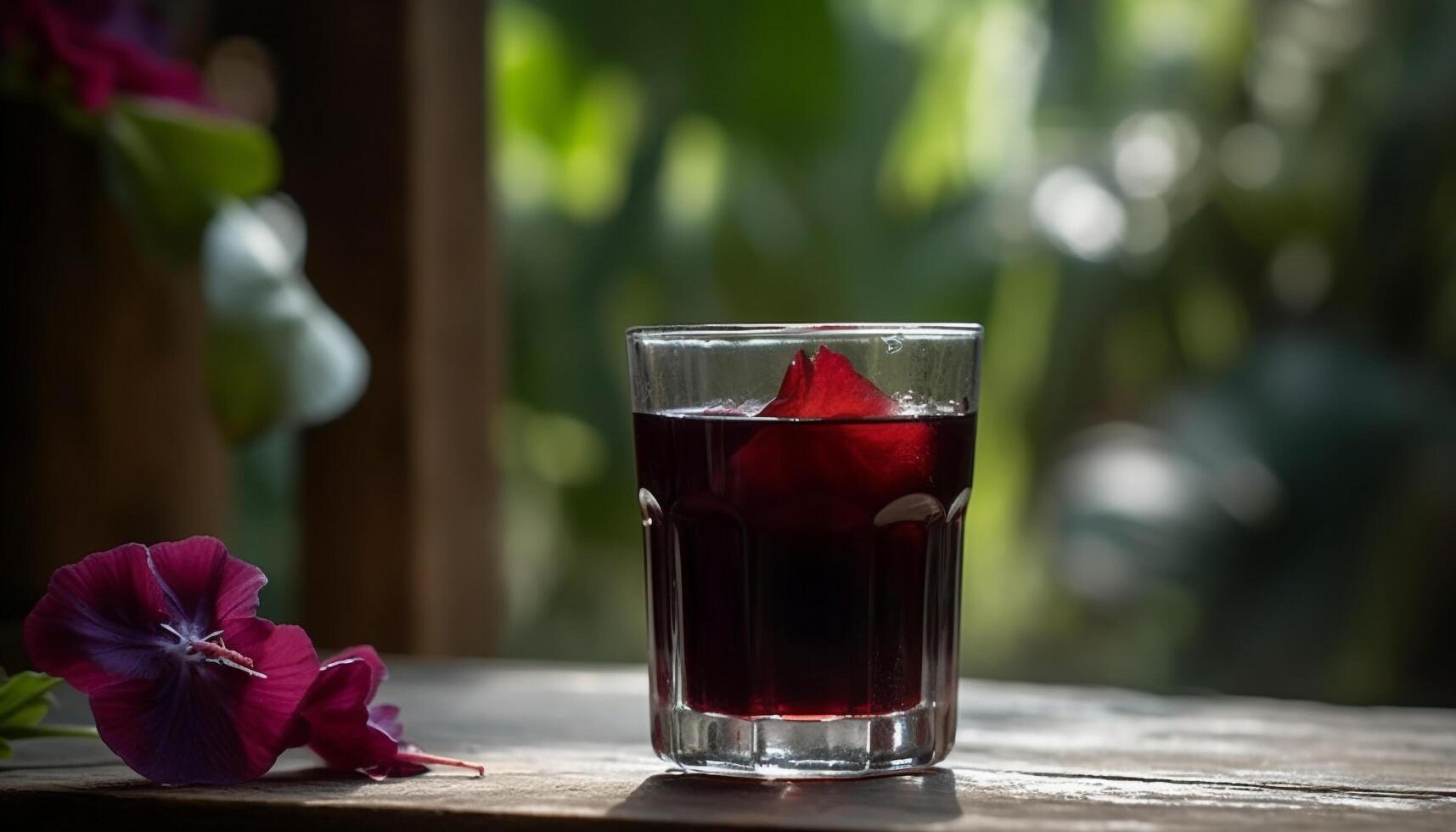 Freshness of summer in a glass, nature cocktail of liquid refreshment generated by AI photo