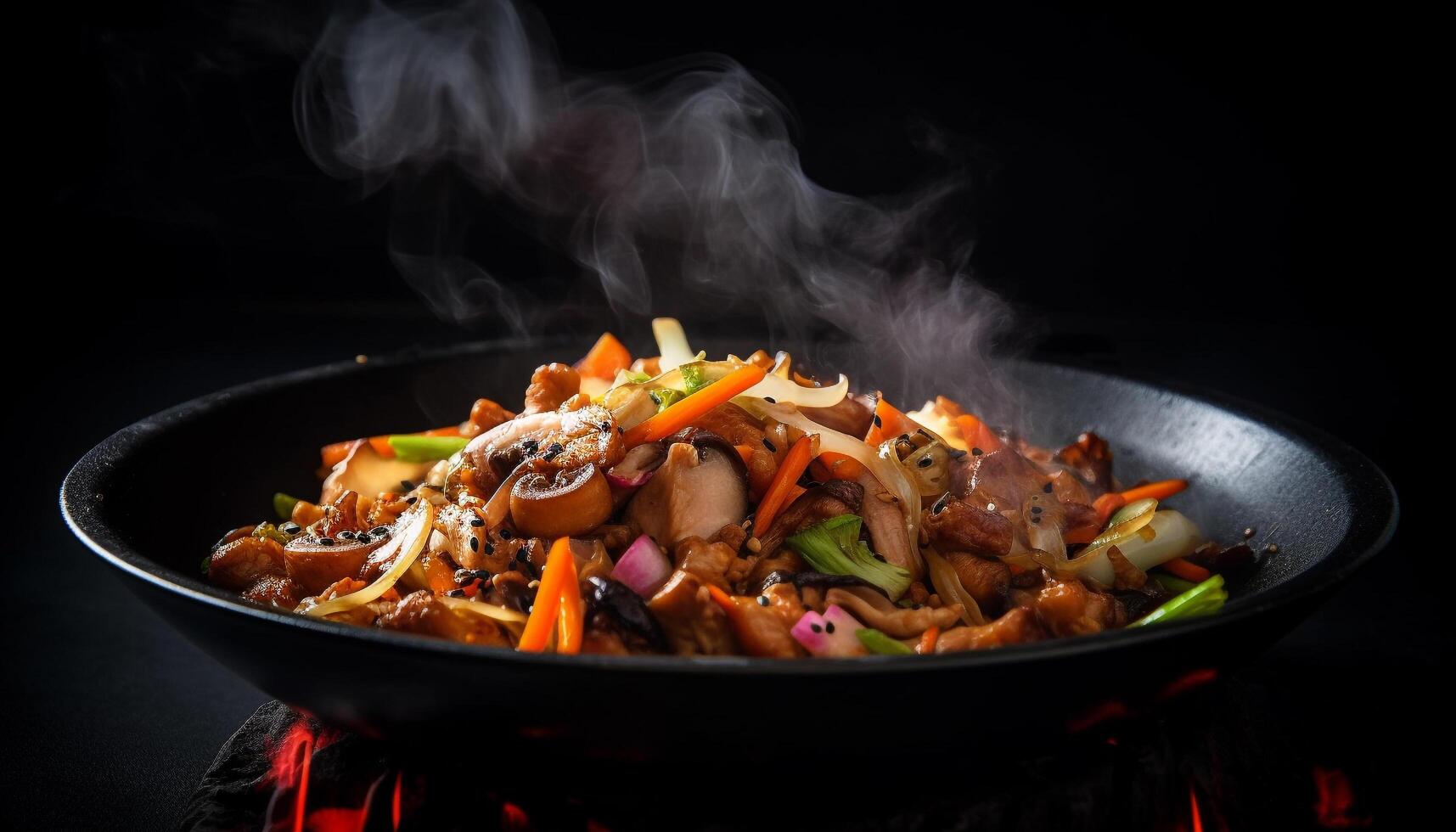 Grilled meat and vegetables on a plate, ready to eat and delicious generated by AI photo
