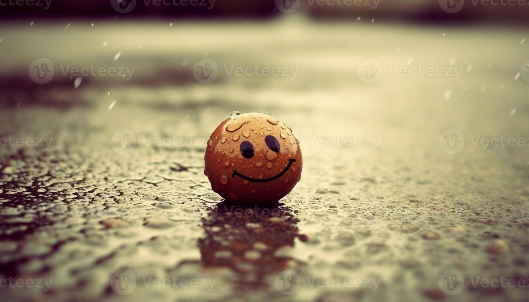 A cute smiling ball brings joy and happiness outdoors generated by AI photo