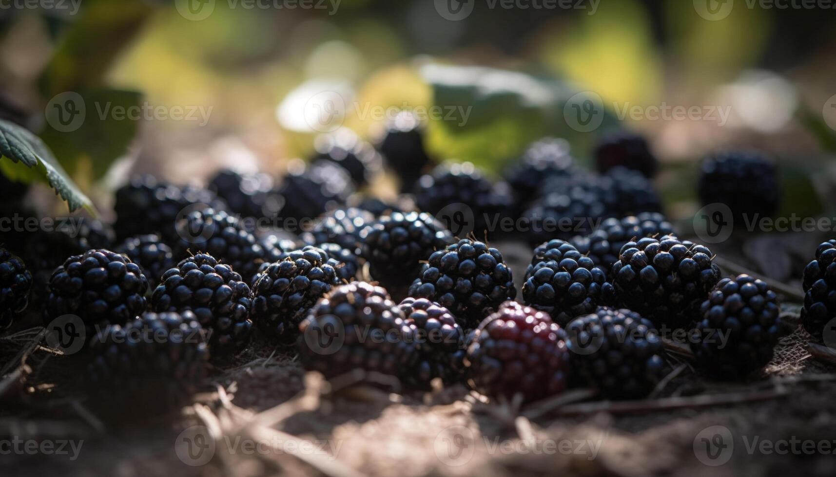 Freshness of nature food ripe, organic berries on leafy branches generated by AI photo
